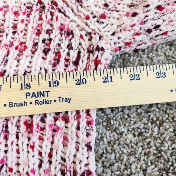 Cupio Knit Sweater Women's XL Pink Red Confetti Bow Sleeve Ties Valentine's Day - Picture 7 of 10